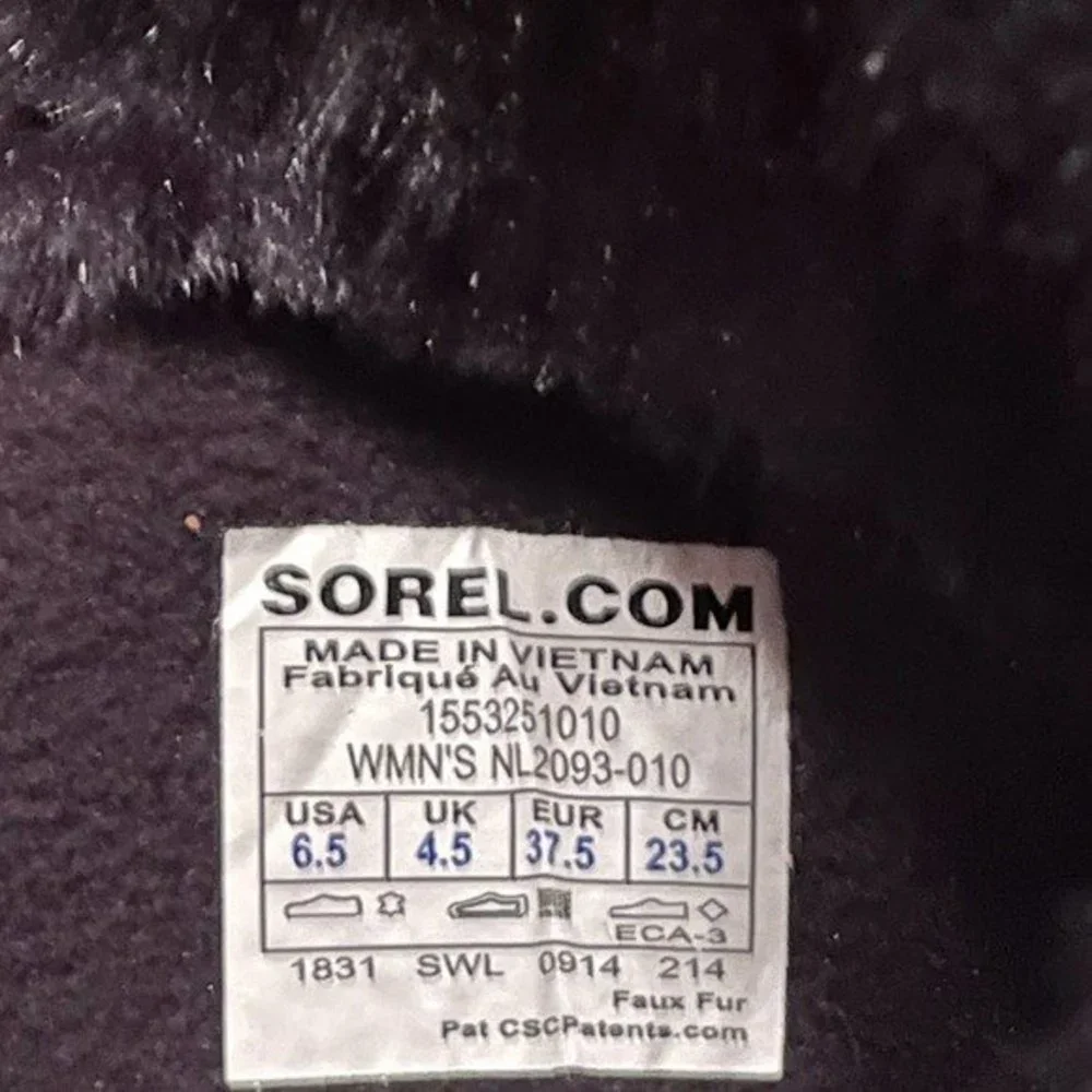 SOREL Boots 6.5 Black Joan of Artic Winter Snow Ski Fur Lace Up